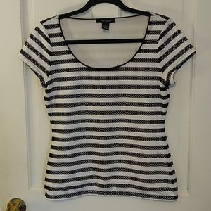 WHBM Black & White Striped Top Size Small